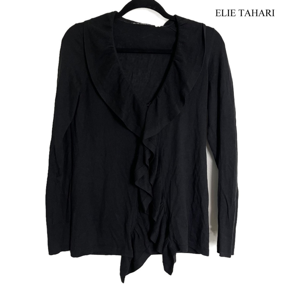 ELIE TAHARI Womenโs Silk Cashmere Blend Ruffle Long Sleeve Top - Size unknown